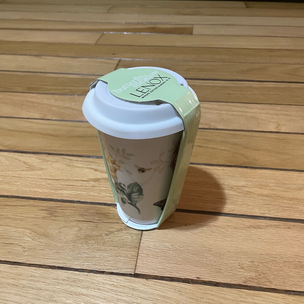 LENOX Butterfly Meadows Glass Coffee/Tea Cup NWT